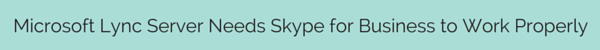 Microsoft Lync Server Needs Skype for