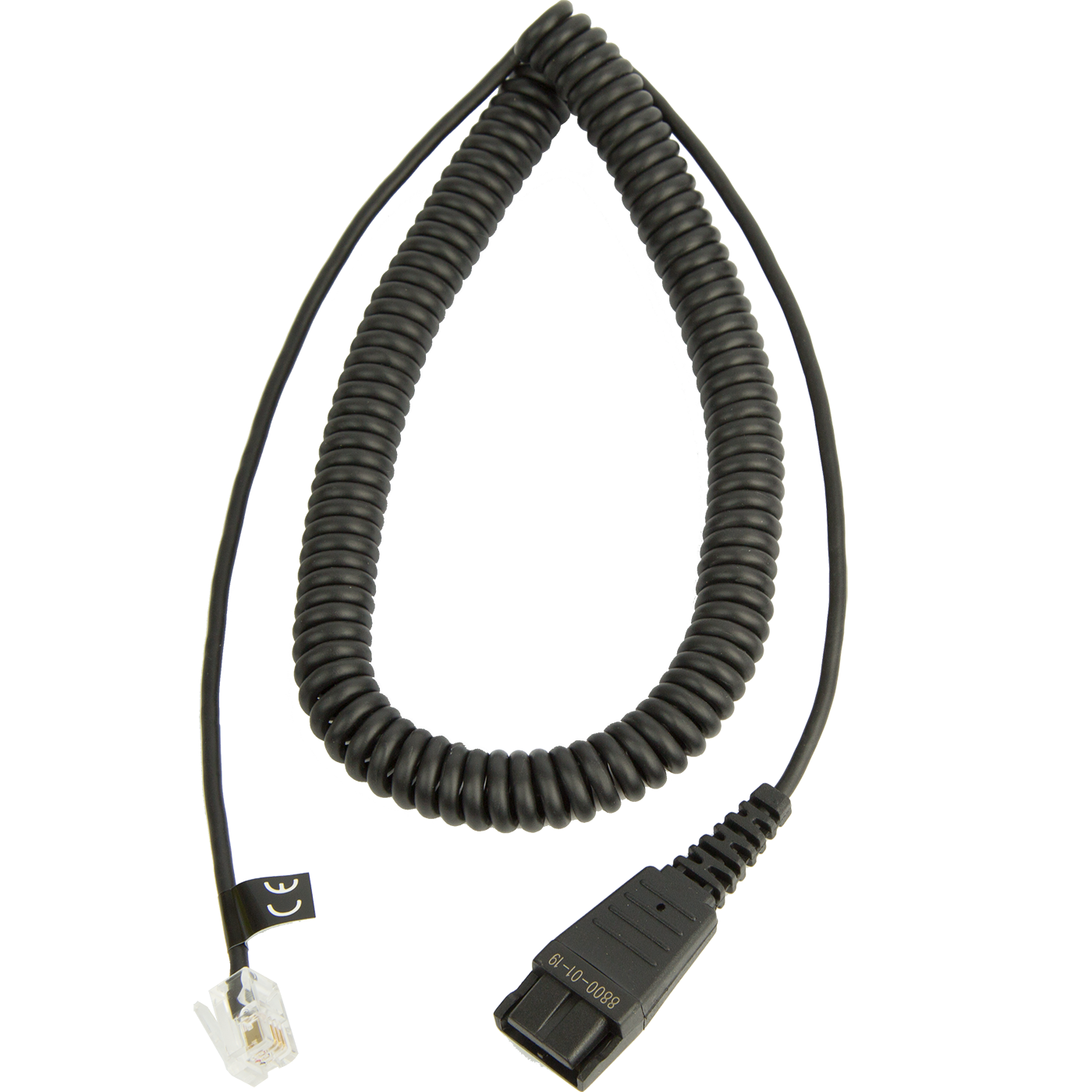 Jabra Quick Disconnect (QD) to Modular (RJ) Coiled Bottom Cord (8800-01-19 0706487017097 Connection Cords) photo
