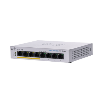 Cisco Business 110 Series 8 Ports Unmanaged Ethernet Switch CBS110-8PP-D-NA (889728326063 Networking Equipment Switches PoE Switches) photo