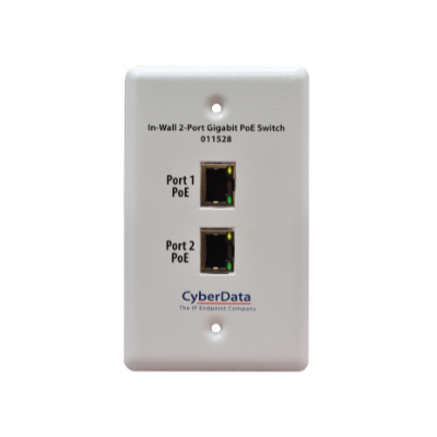 CyberData 011528 In-Wall 2-Port Gigabit PoE Switch (RingCentral) photo