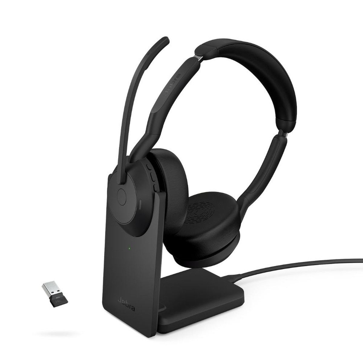 Jabra Evolve2 55, Wireless Headset, Link 380a UC Stereo With Charging Stand 25599-989-989-01 (0706487024002 Wireless Headsets) photo