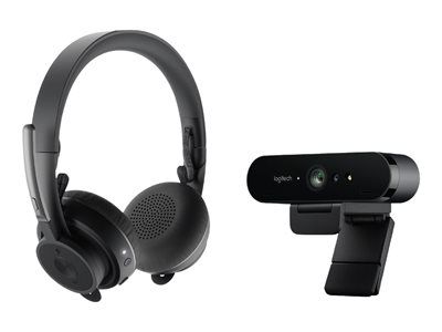 Logitech Pro BRIO Webcam + Zone Wireless UC Headset Personal Collaboration Kit (991-000308 097855157416 Video Conferencing) photo