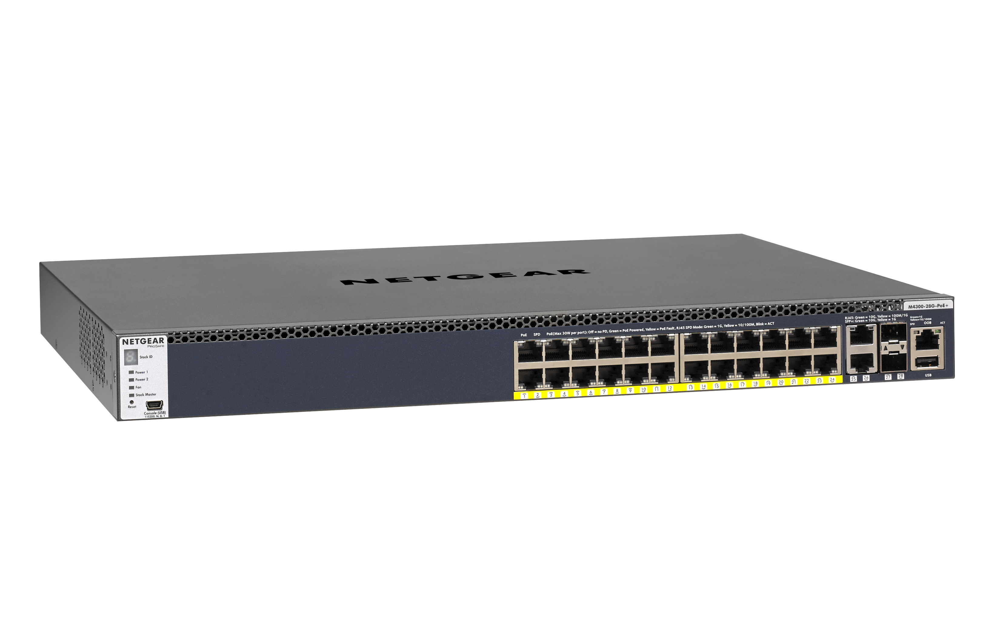 NETGEAR M4300-28G-PoE+ (1,000W PSU) Stackable Managed Switch (GSM4328PB) (GSM4328PB-100NES 606449112801 Networking Equipment Switches Gigabit Switches) photo