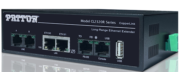 Patton CopperLink Long Range Ethernet+RS-232 Extender CL2322R/DC photo