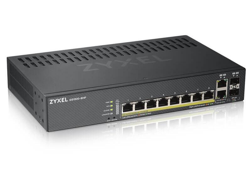 Zyxel 8-Port Gigabit Ethernet PoE+ Hybrid Cloud Smart Managed Switch GS1920-8HPV2 (Networking Equipment Switches PoE Switches) photo