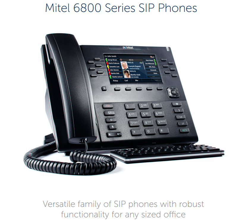 mitel 6800 series sip phones banner