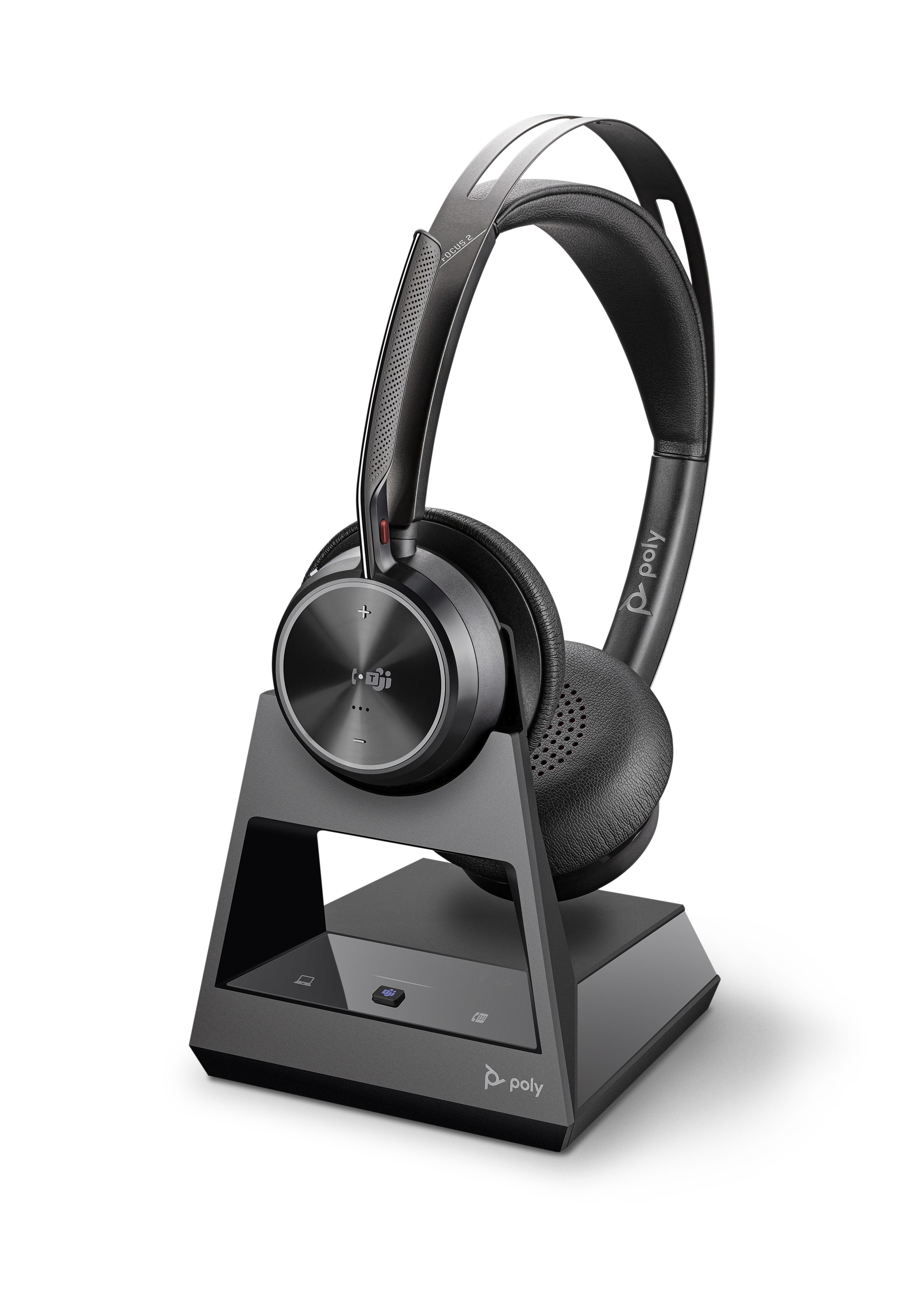 Poly Voyager Focus 2 Microsoft USB C Headset w stand 214433 02