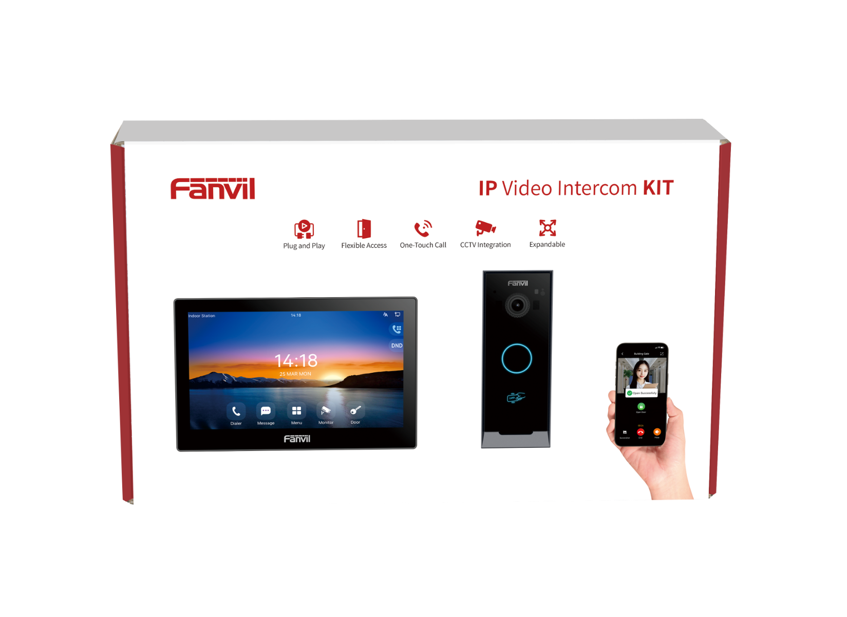MATHFEL 4 Wire Video Intercom with 170° Fisheye Camera, HD Wi